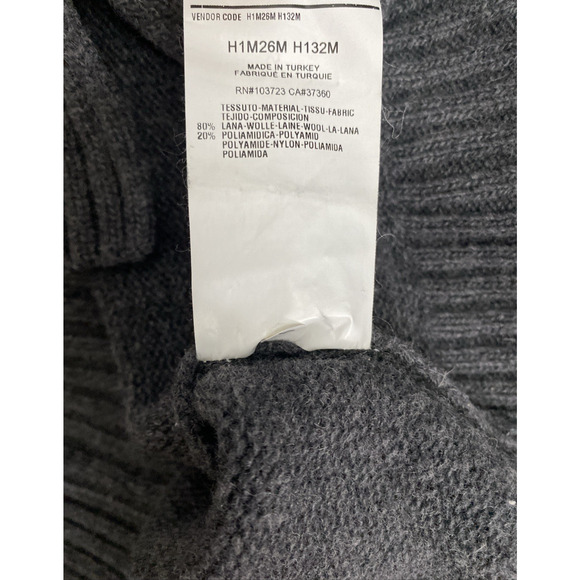 Emporio Armani Wool Sweater Men's Gray Pullover Crewneck Embroidered Logo 48 M - Picture 6 of 6